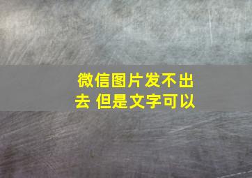 微信图片发不出去 但是文字可以